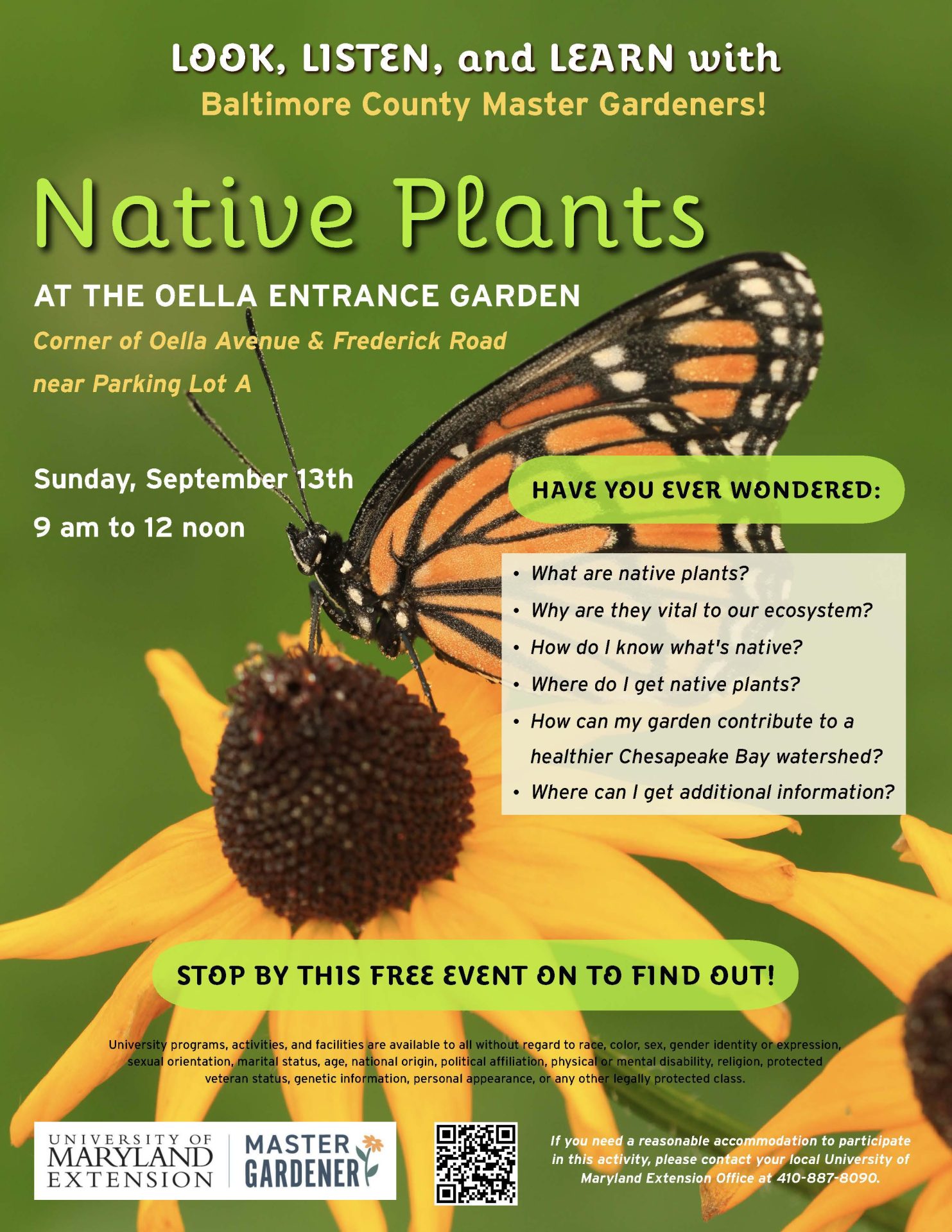 Native Plants at the Oella Entrance Garden
